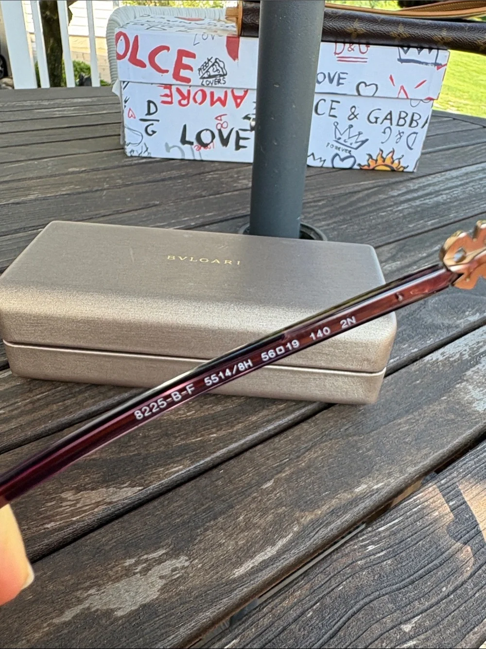 Bulgari Oversized Purple-Brown Gradient Women's Sunglasses